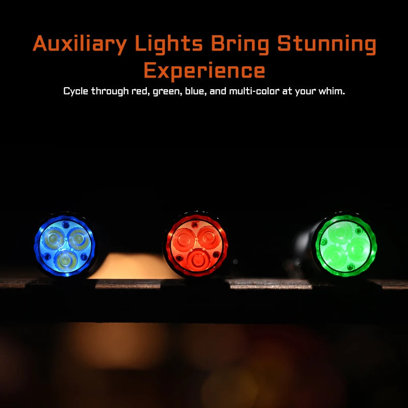 ACEBEAM EC20 new released Led flashlight EDC LUXEON HL4X Leds 2800 lumens 340 meters 18650 battery multi-color auxiliary lights - Lumen X Gear