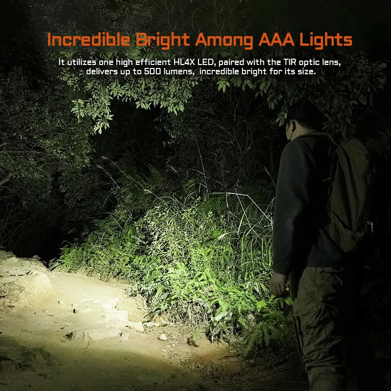 ACEBEAM PT20 penlight compact EDC flashlight 500 lumens 80 meters compatible with 2 AAA batteries 3 brightness level daily torch - Lumen X Gear