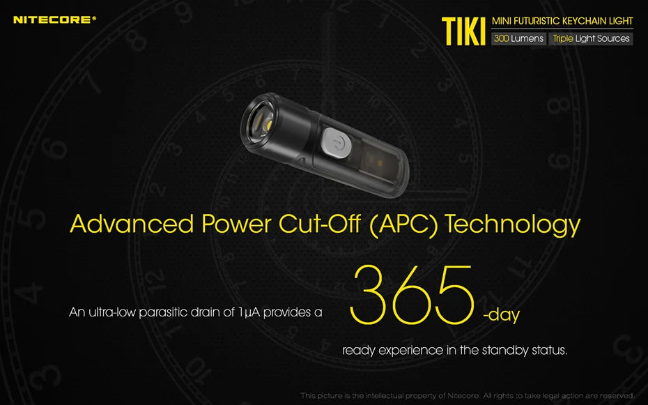 NITECORE TIKI Multi-Light Source USB-C Charge Portable EDC Camping Flashlight APC UV Mini Keychain Light Warning Signal Flashing