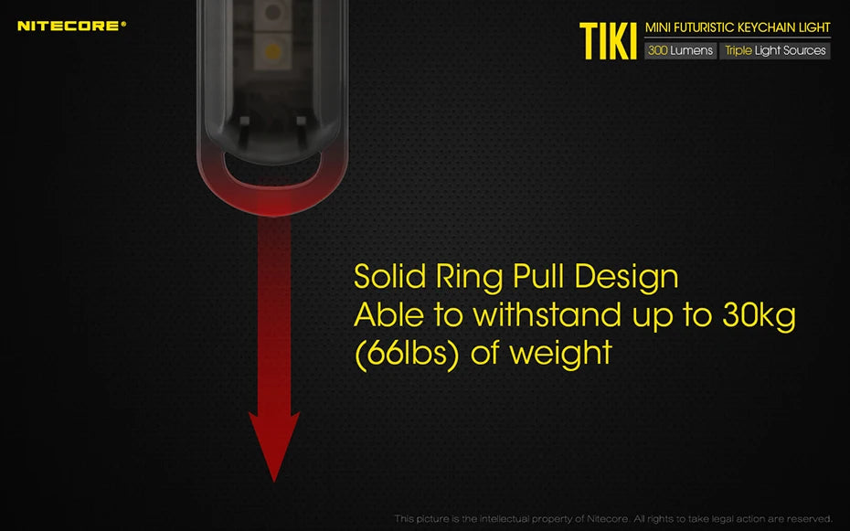 NITECORE TIKI Multi-Light Source USB-C Charge Portable EDC Camping Flashlight APC UV Mini Keychain Light Warning Signal Flashing