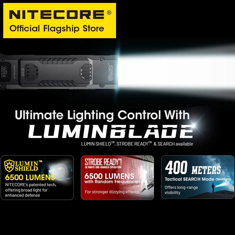 NITECORE EDC29 Utra Slim EDC Flashight 6500 Lumens USB-C Rechargeable Tactical Torch Light Built-in 2500mAh Li-ion Battery - Lumen X Gear