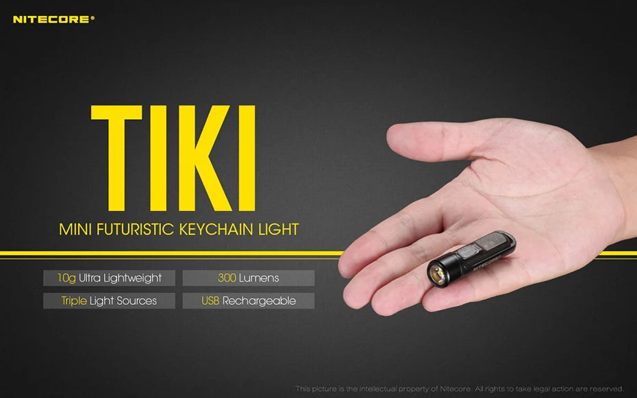 NITECORE TIKI Multi-Light Source USB-C Charge Portable EDC Camping Flashlight APC UV Mini Keychain Light Warning Signal Flashing - Lumen X Gear