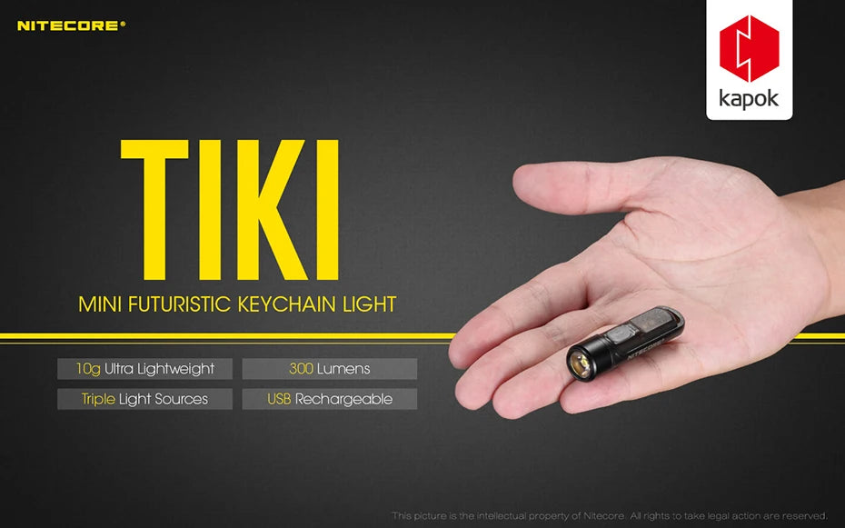 NITECORE TIKI Multi-Light Source USB-C Charge Portable EDC Camping Flashlight APC UV Mini Keychain Light Warning Signal Flashing - Lumen X Gear