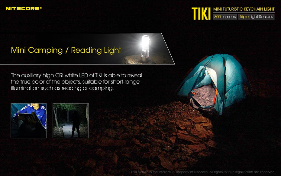 NITECORE TIKI Multi-Light Source USB-C Charge Portable EDC Camping Flashlight APC UV Mini Keychain Light Warning Signal Flashing - Lumen X Gear