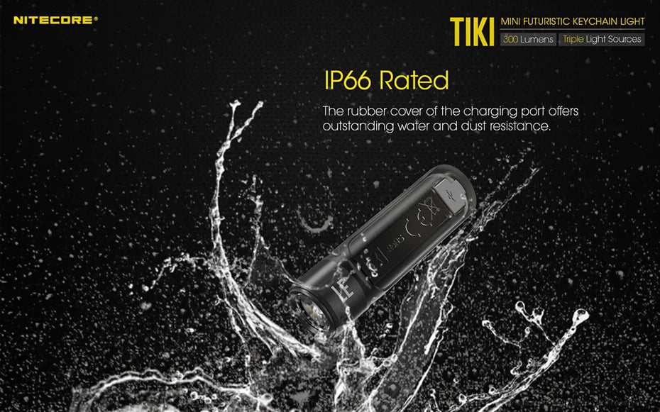 NITECORE TIKI Multi-Light Source USB-C Charge Portable EDC Camping Flashlight APC UV Mini Keychain Light Warning Signal Flashing - Lumen X Gear