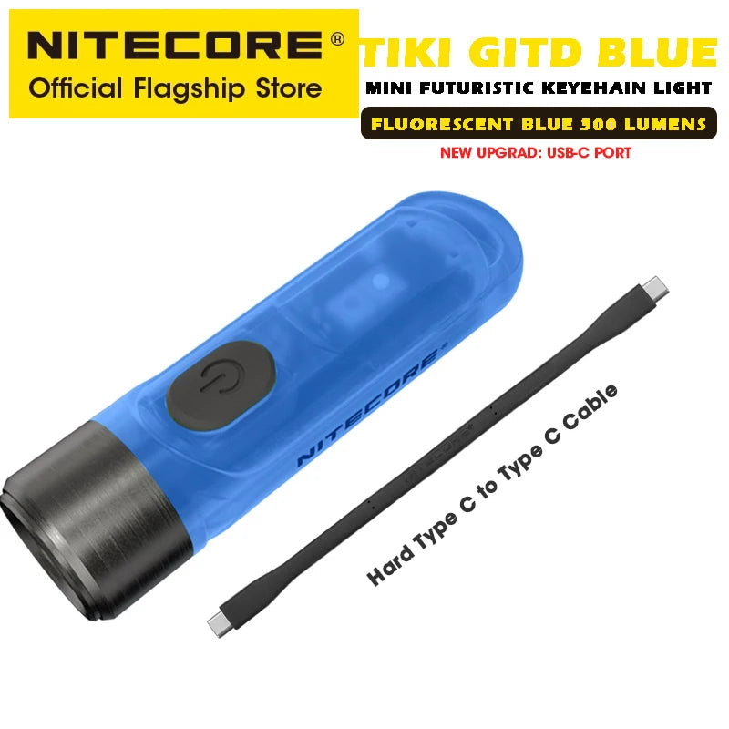 NITECORE TIKI Multi-Light Source USB-C Charge Portable EDC Camping Flashlight APC UV Mini Keychain Light Warning Signal Flashing