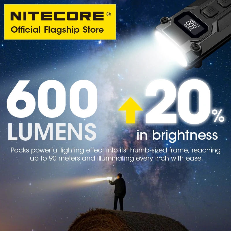 NITECORE TINI3 2025 EDC Keychain Light Mini Multiple Color Temperatures Flashlight USB-C Rechargeable 600 Lumen, Li-ion Battery