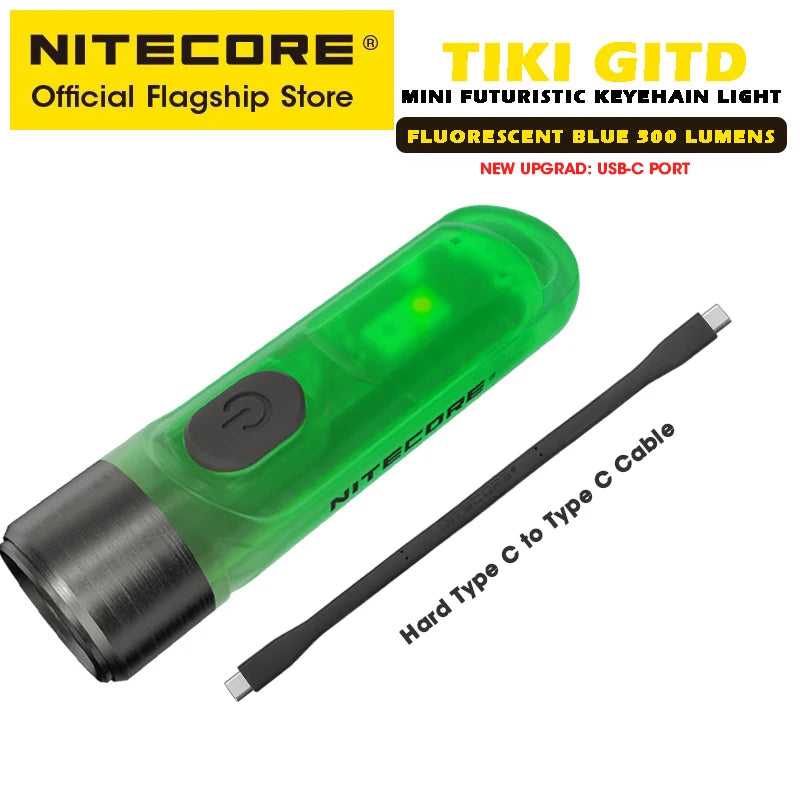 NITECORE TIKI Multi-Light Source USB-C Charge Portable EDC Camping Flashlight APC UV Mini Keychain Light Warning Signal Flashing
