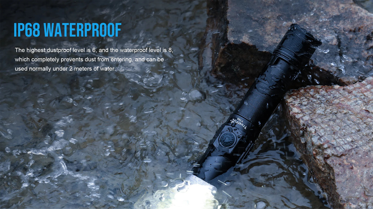 Trustfire T10R Tactical Led Flashlight 1800 Lumen Powerful Type C USB Rechargeable 18650 Torch Lamps High Power Lamp Dual Switch