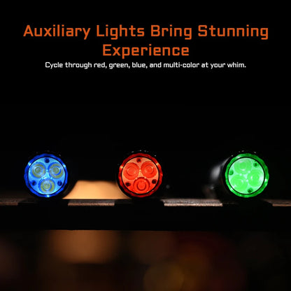 ACEBEAM EC20 new released Led flashlight EDC LUXEON HL4X Leds 2800 lumens 340 meters 18650 battery multi-color auxiliary lights - Lumen X Gear 