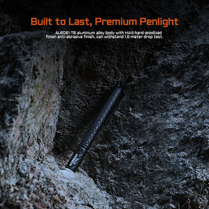 ACEBEAM PT20 penlight compact EDC flashlight 500 lumens 80 meters compatible with 2 AAA batteries 3 brightness level daily torch - Lumen X Gear 