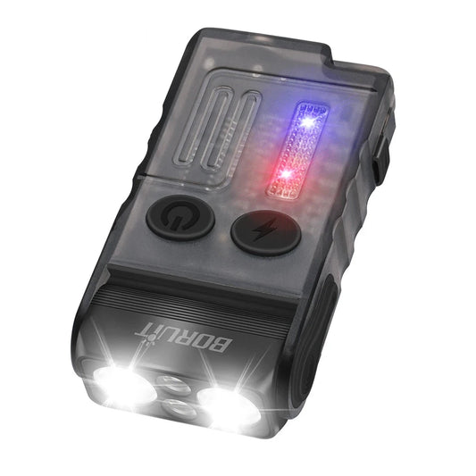 BORUiT V20 EDC Keychain Flashlight Portable Mini Torch Type-C Rechargeable Work Light With Magnet Clip Camping Pocket Lantern - Lumen X Gear 