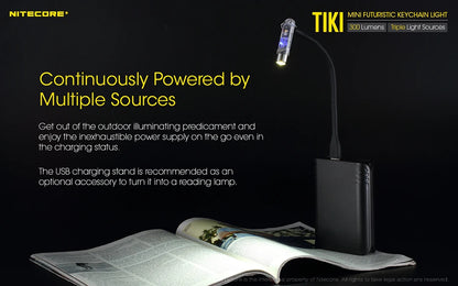 NITECORE TIKI Multi-Light Source USB-C Charge Portable EDC Camping Flashlight APC UV Mini Keychain Light Warning Signal Flashing