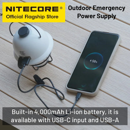 NITECORE 2-in-1 LR40 Camping Light Power Bank 100 Lumen 3 Light Sources Portable LED USB-C Rechargeable Camping Tent Lantern - Lumen X Gear 