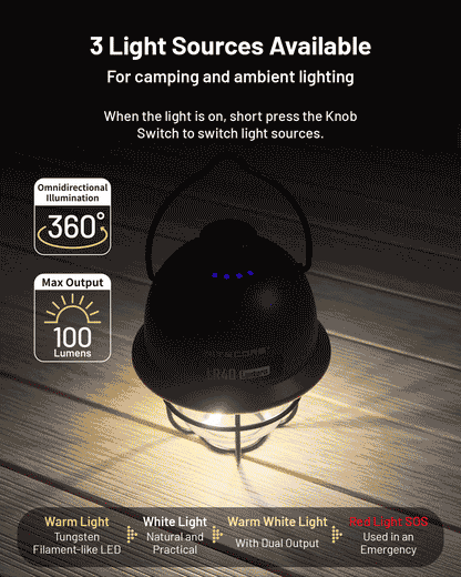 NITECORE 2-in-1 LR40 Camping Light Power Bank 100 Lumen 3 Light Sources Portable LED USB-C Rechargeable Camping Tent Lantern - Lumen X Gear 