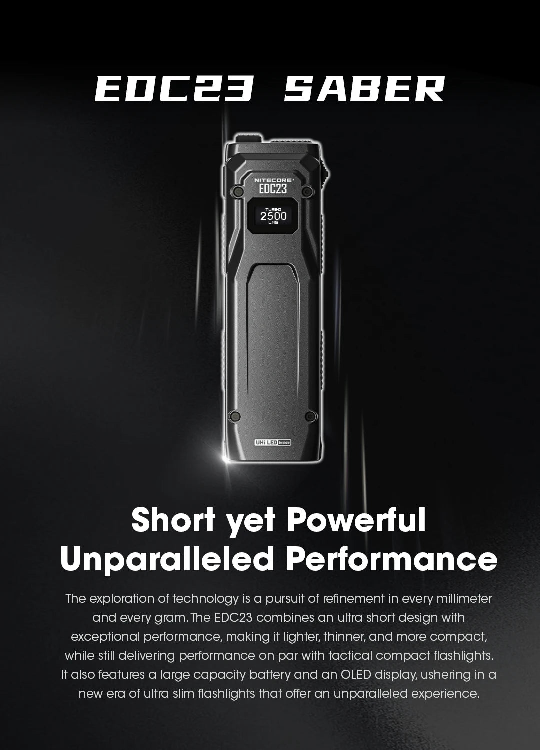 NITECORE EDC23 Ultra Slim EDC Flashight 2500 Lumens USB-C Rechargeable Pocket Small Tactical Torch Light Built-in Li-ion Battery - Lumen X Gear 