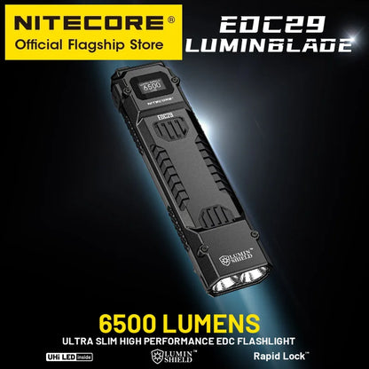 NITECORE EDC29 Utra Slim EDC Flashight 6500 Lumens USB-C Rechargeable Tactical Torch Light Built-in 2500mAh Li-ion Battery - Lumen X Gear 