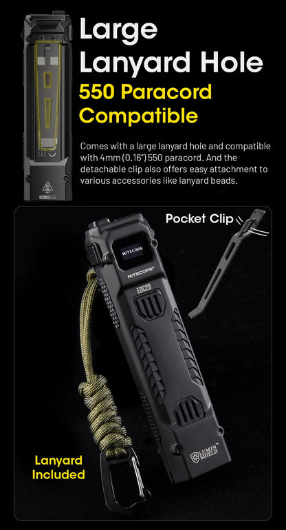 NITECORE EDC29 Utra Slim EDC Flashight 6500 Lumens USB-C Rechargeable Tactical Torch Light Built-in 2500mAh Li-ion Battery - Lumen X Gear 