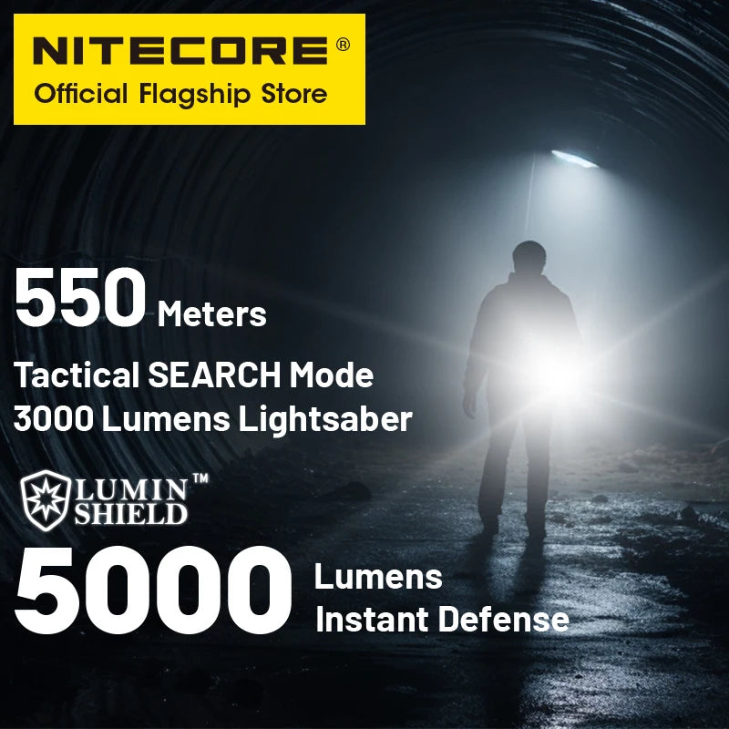 NITECORE EDC35 Tactical Flashlight EDC USB-C Rechargeable Search Torch Light 5000 Lumens UHi 40, 6000mAh 21700 Li-ion Battery - Lumen X Gear 