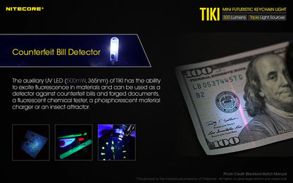 NITECORE TIKI Multi-Light Source USB-C Charge Portable EDC Camping Flashlight APC UV Mini Keychain Light Warning Signal Flashing - Lumen X Gear 