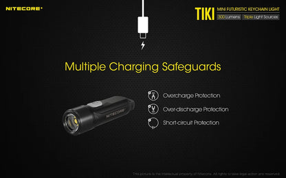 NITECORE TIKI Multi-Light Source USB-C Charge Portable EDC Camping Flashlight APC UV Mini Keychain Light Warning Signal Flashing - Lumen X Gear 