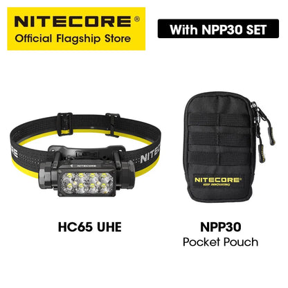 NITECORE HC65 UHE LED Headlamp 2000 Lumen USB-C Rechargeable 8 Core UHE LED Headlight Dual Beam,4000mAh 18650 Li-ion Battery