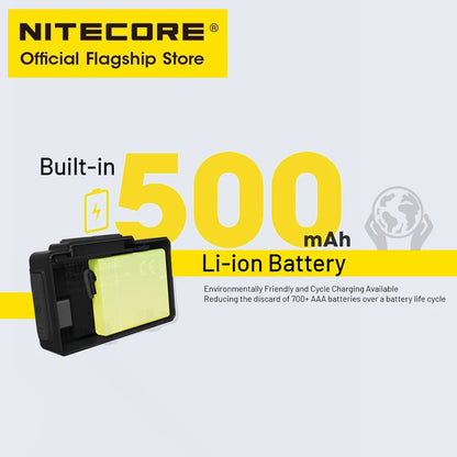 NITECORE NU20 Classic USB-C Rechargeable Headlamp 38 g Ultra Lightweight Headlight For Backpacker Outdoor Camping, Trail Running