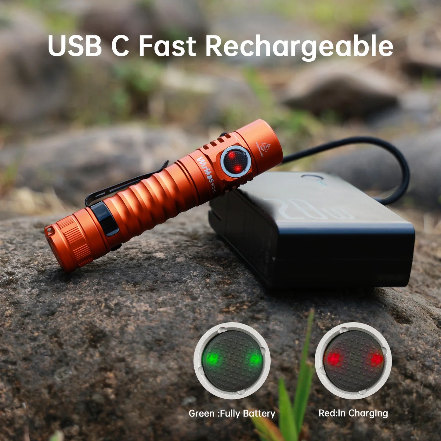 Wurkkos FC11C Nichia 519A Buck Circuit Hiking 18650 Flashlight Max ouput 1200 LM USB C Rechargeable EDC Torch Father's Day Gifts