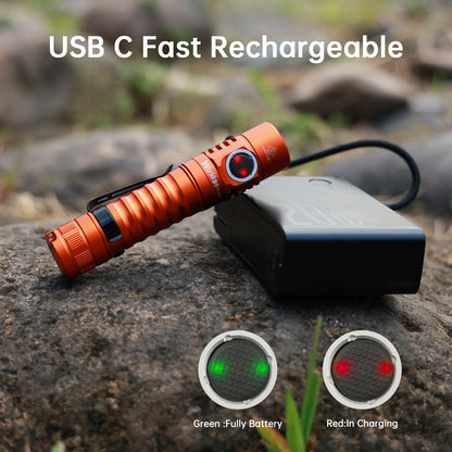 Wurkkos FC11C Nichia 519A Buck Circuit Hiking 18650 Flashlight Max ouput 1200 LM USB C Rechargeable EDC Torch Father's Day Gifts