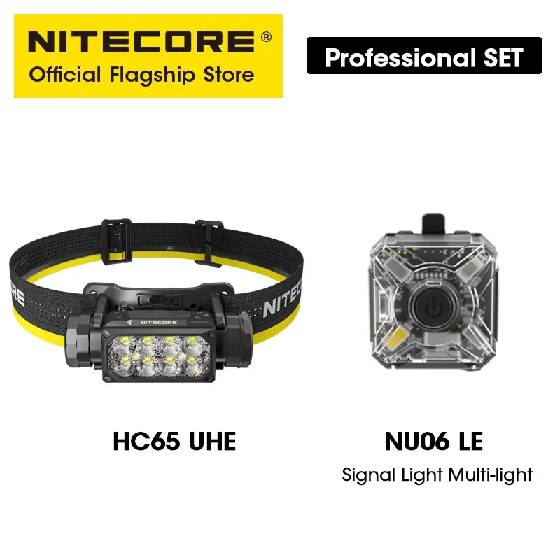 NITECORE HC65 UHE LED Headlamp 2000 Lumen USB-C Rechargeable 8 Core UHE LED Headlight Dual Beam,4000mAh 18650 Li-ion Battery