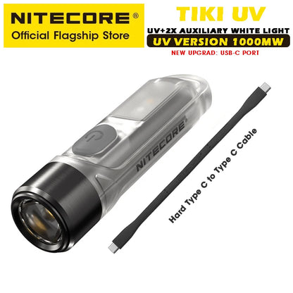 NITECORE TIKI Multi-Light Source USB-C Charge Portable EDC Camping Flashlight APC UV Mini Keychain Light Warning Signal Flashing