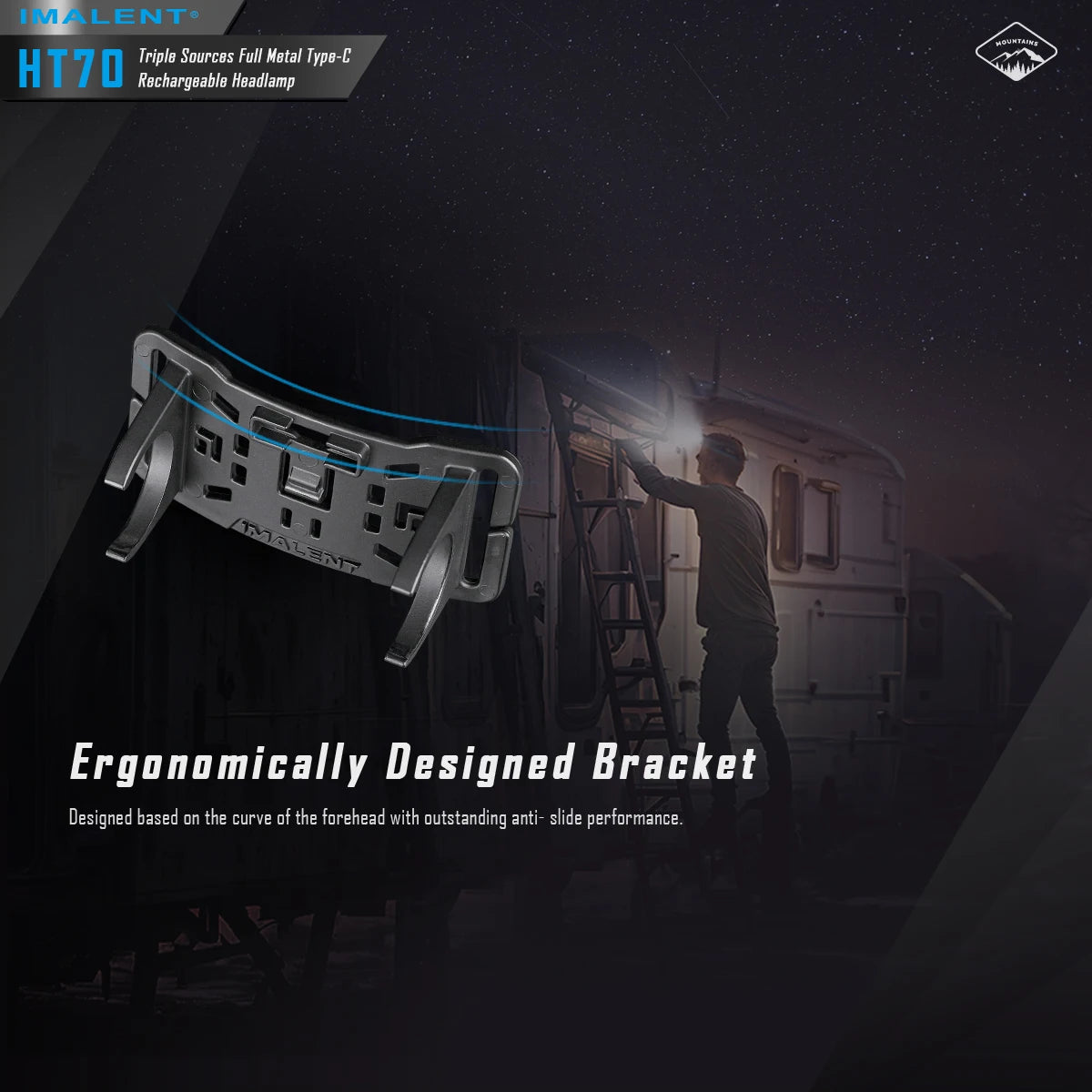 IMALENT HT70 LED Headlamp 3500LM 349M 5000mAh Battery Type-C Rechargeable White Red Light Three-Light Source Headlight