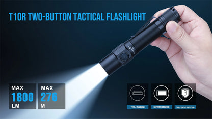 Trustfire T10R Tactical Led Flashlight 1800 Lumen Powerful Type C USB Rechargeable 18650 Torch Lamps High Power Lamp Dual Switch